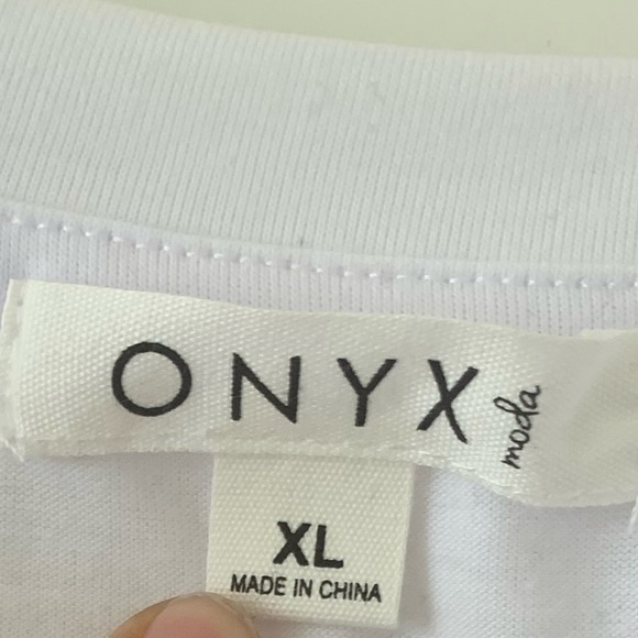 Onxy moda stripped shirt orange blue shirt - Picture 3 of 5